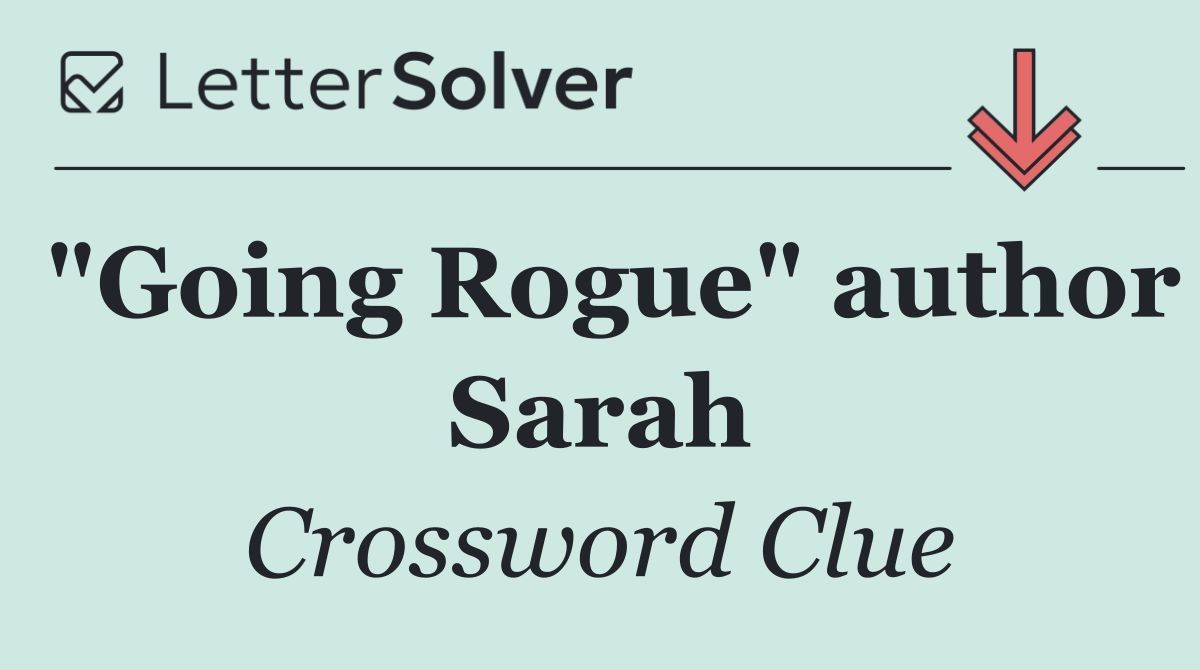 "Going Rogue" author Sarah