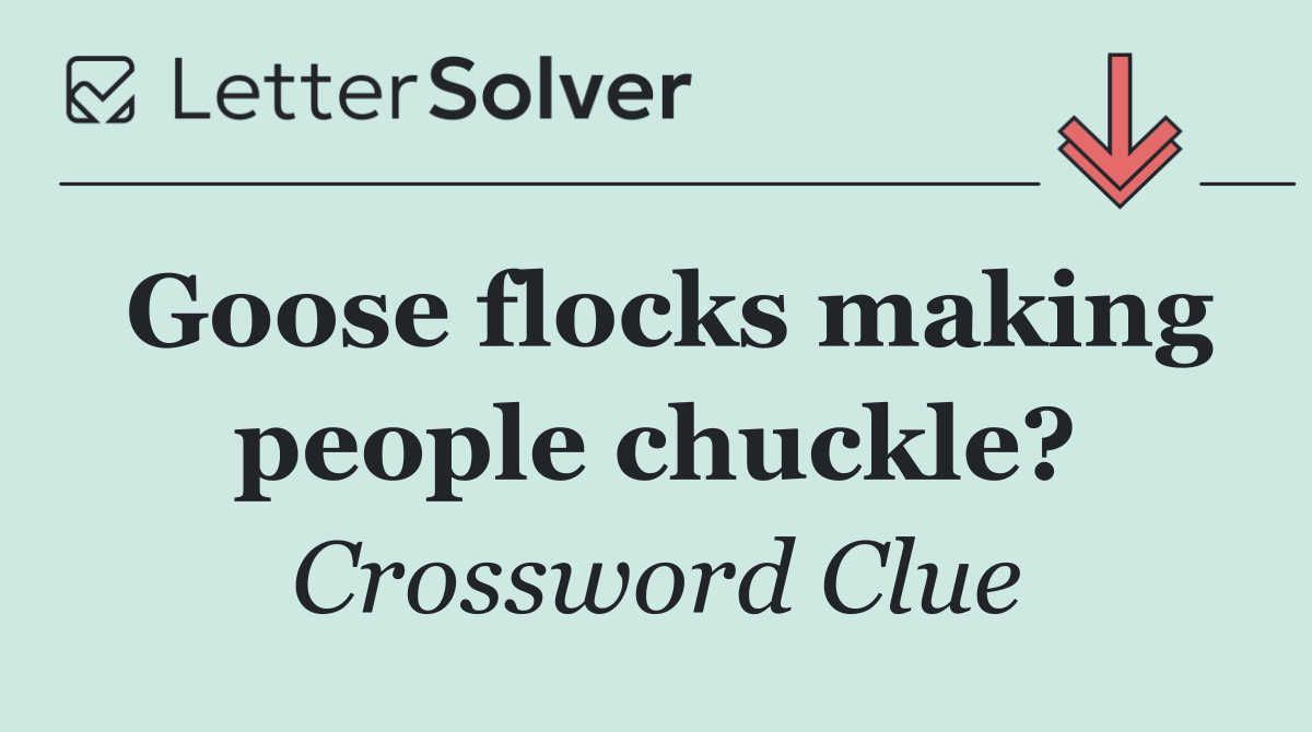 Goose flocks making people chuckle?