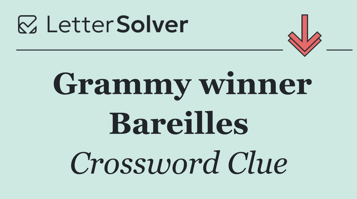Grammy winner Bareilles