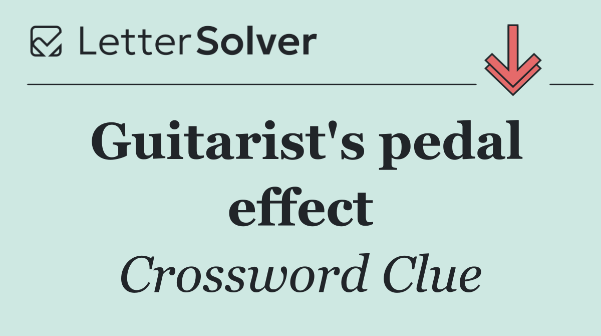 Guitarist's pedal effect