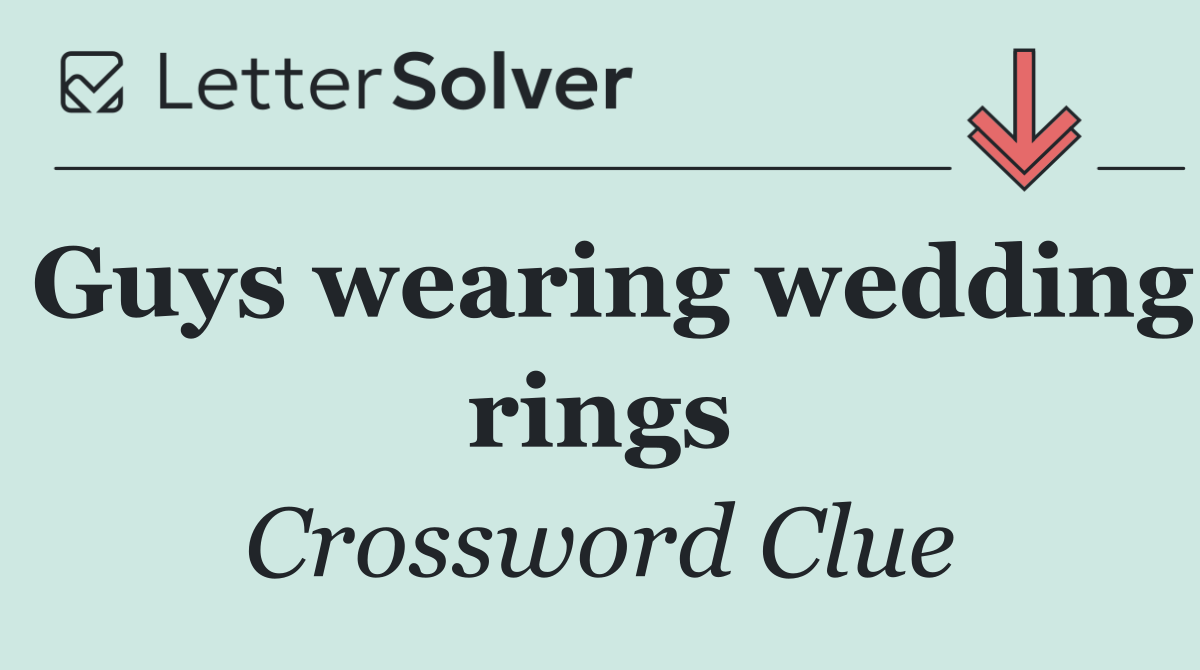 Guys wearing wedding rings