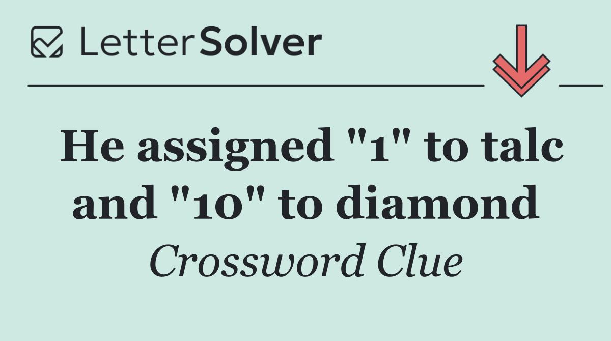 He assigned "1" to talc and "10" to diamond