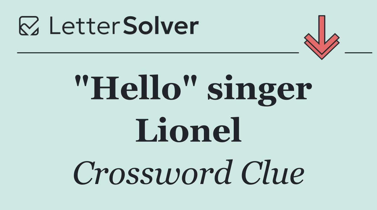 "Hello" singer Lionel