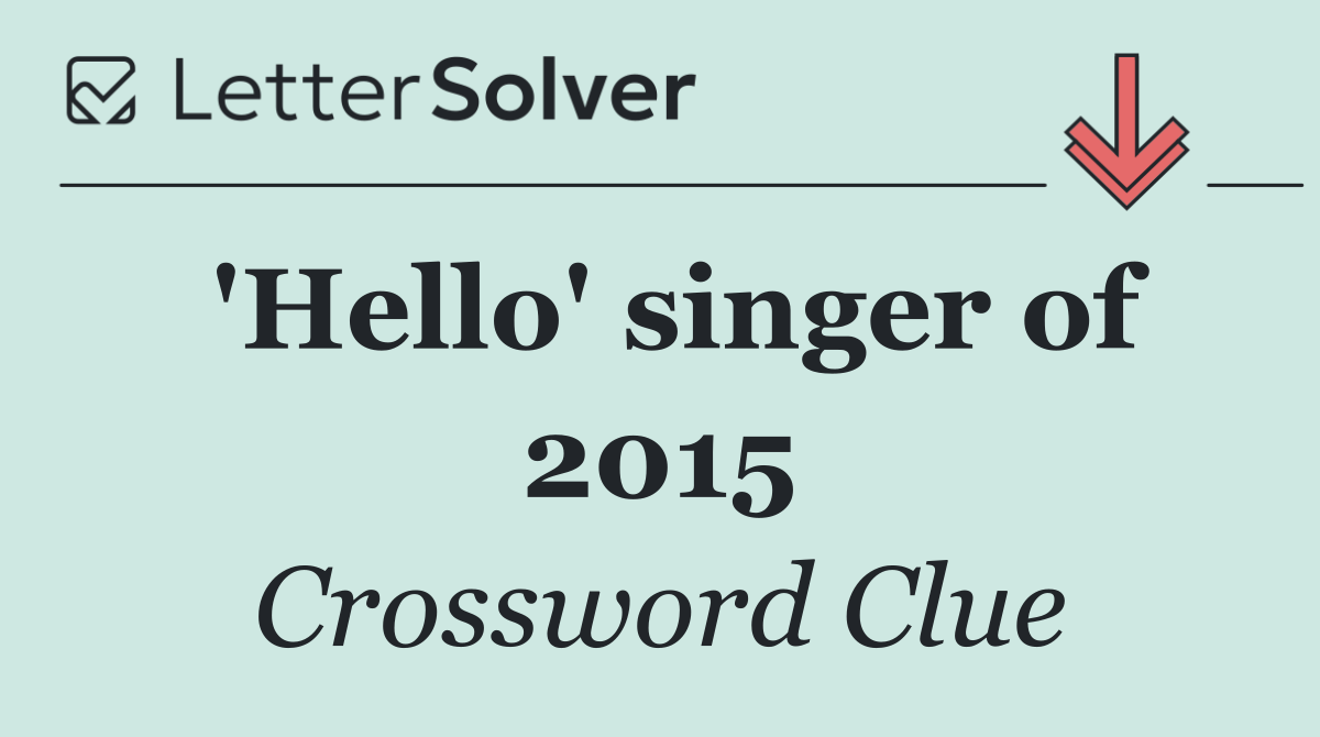 'Hello' singer of 2015
