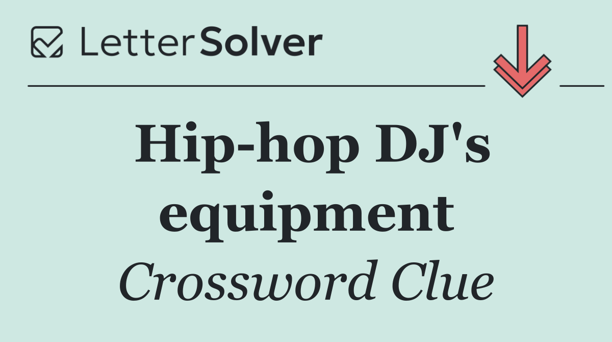 Hip hop DJ's equipment