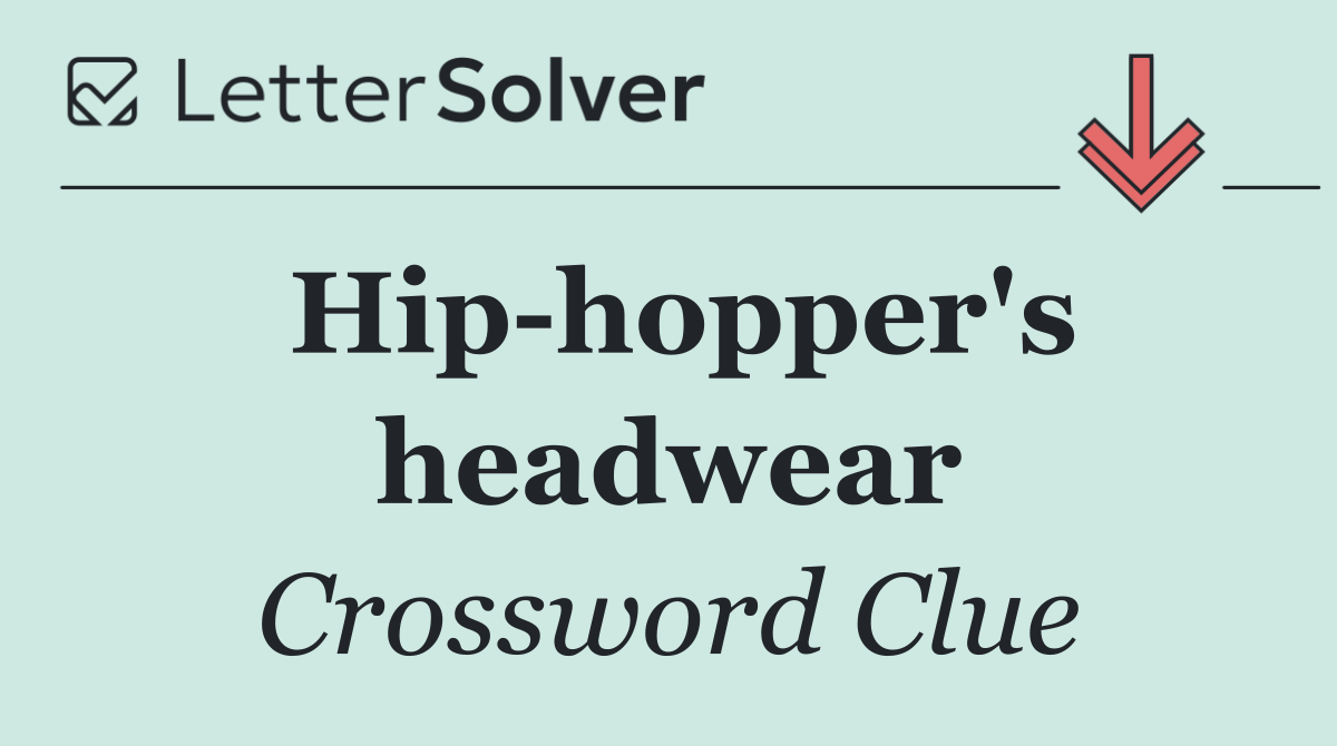 Hip hopper's headwear