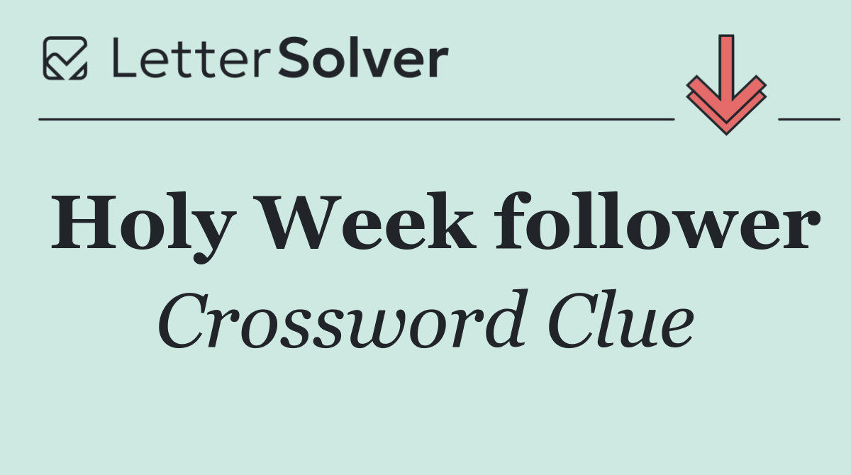Holy Week follower