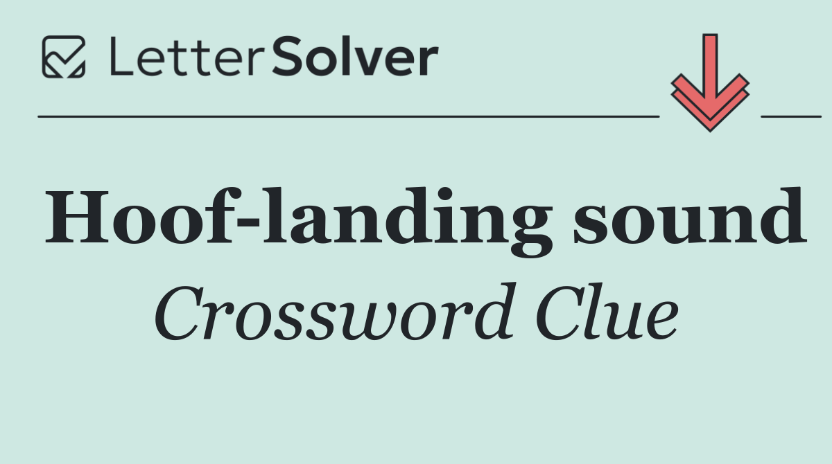 Hoof landing sound