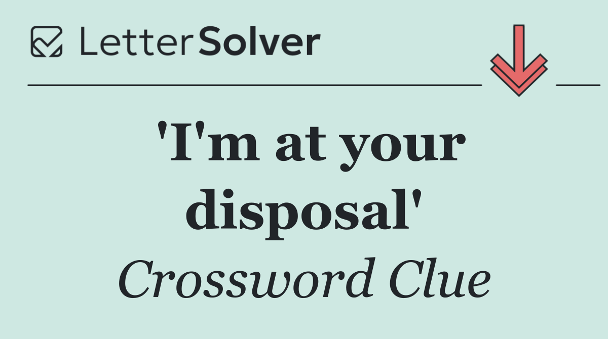 'I'm at your disposal'