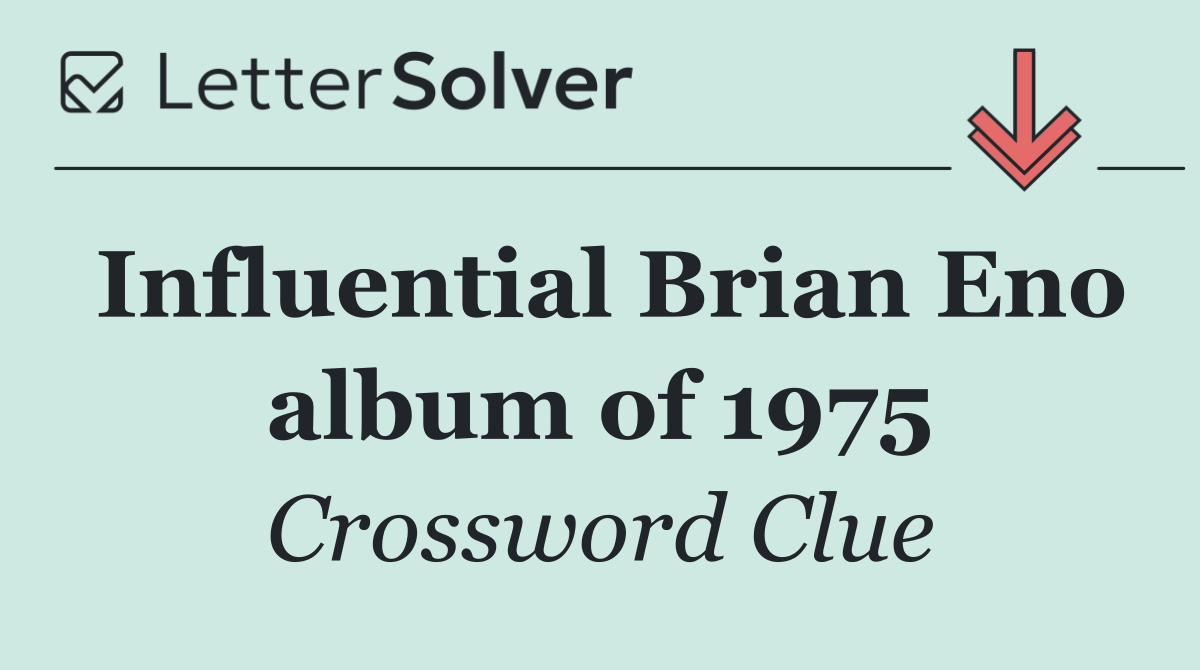 Influential Brian Eno album of 1975