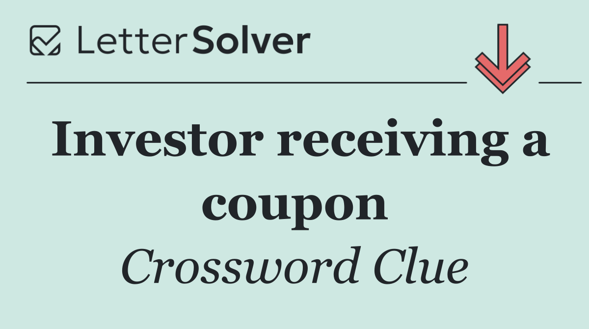 Investor receiving a coupon