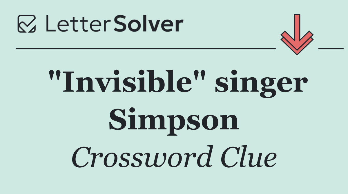 "Invisible" singer Simpson