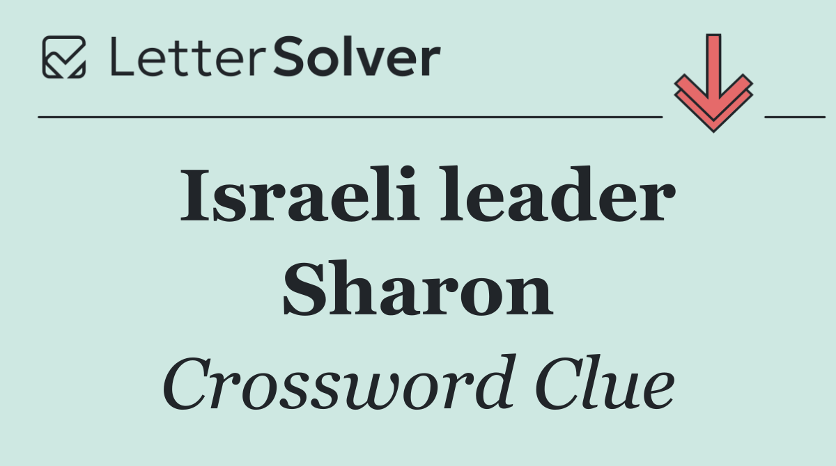 Israeli leader Sharon