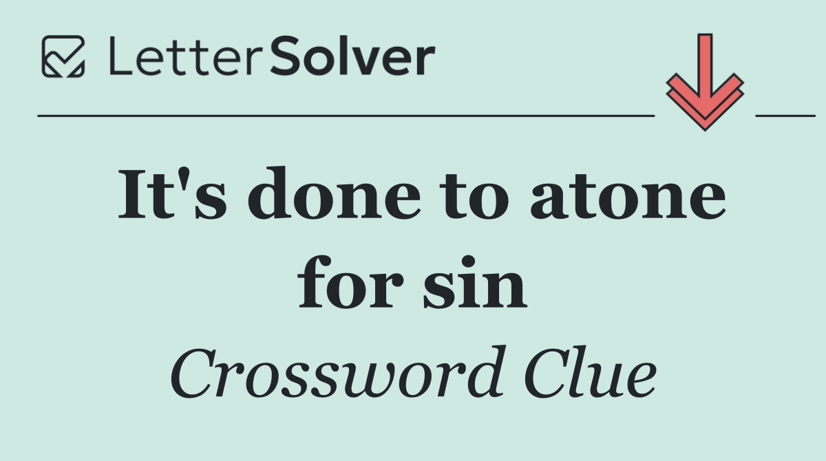 It's done to atone for sin