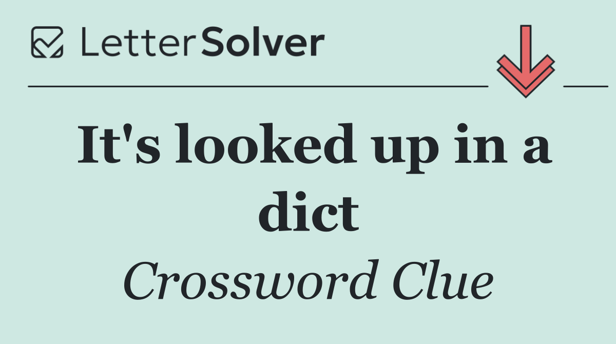 It's looked up in a dict