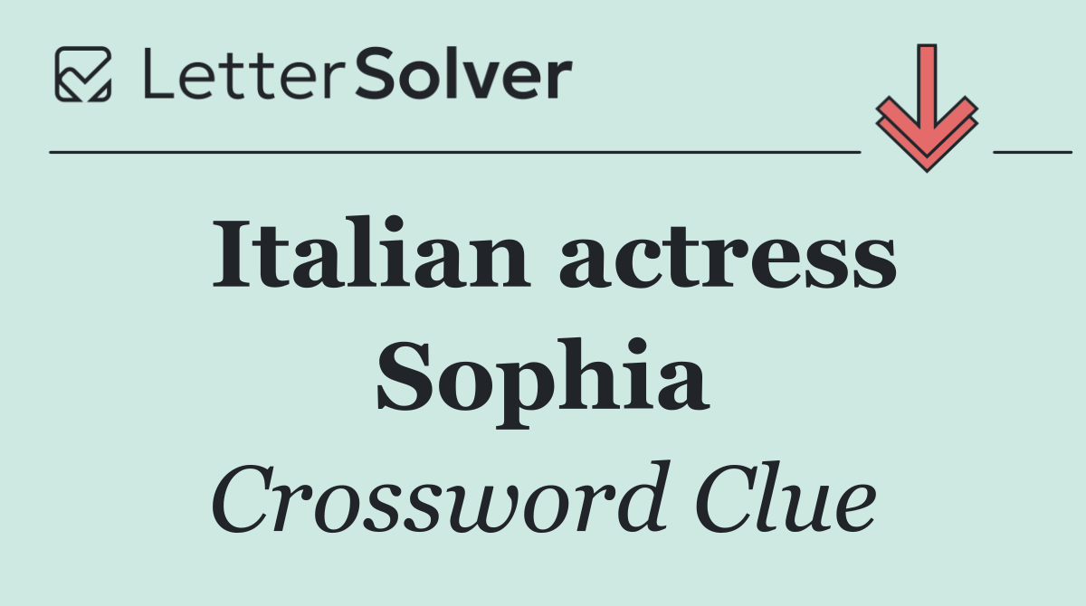 Italian actress Sophia