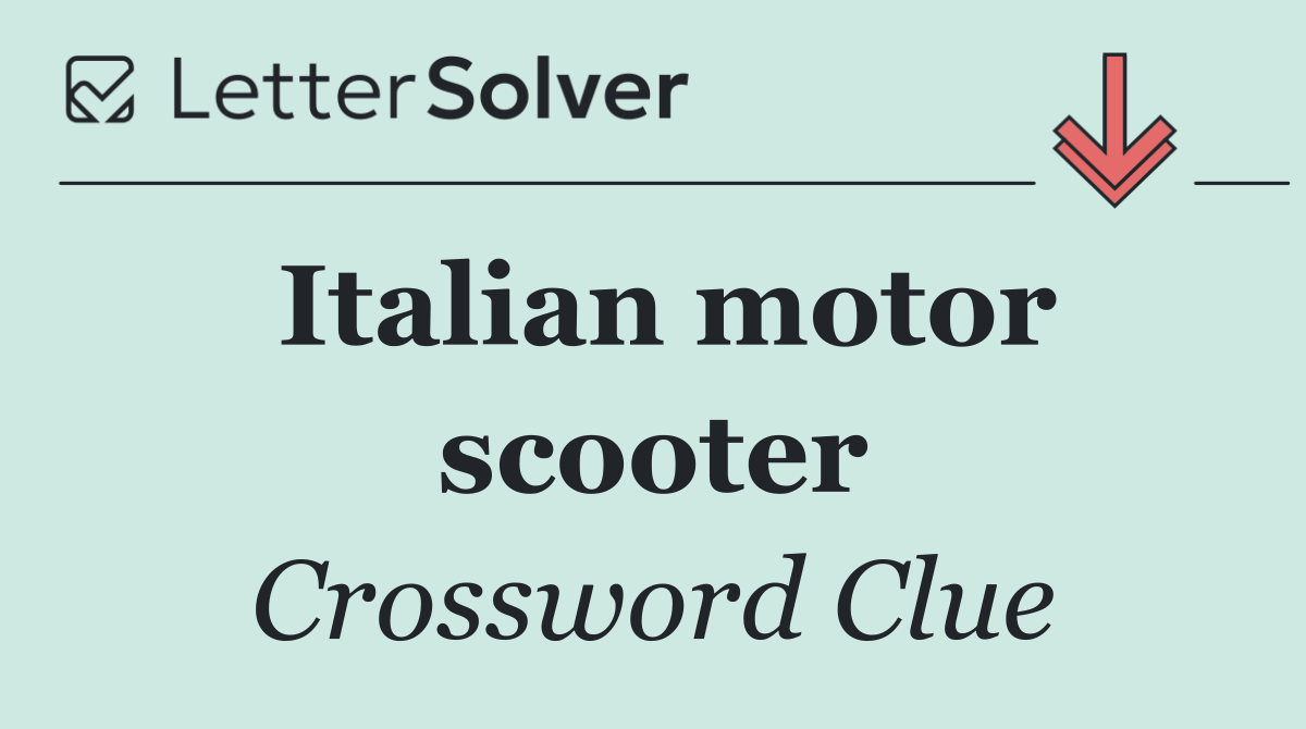 Italian motor scooter