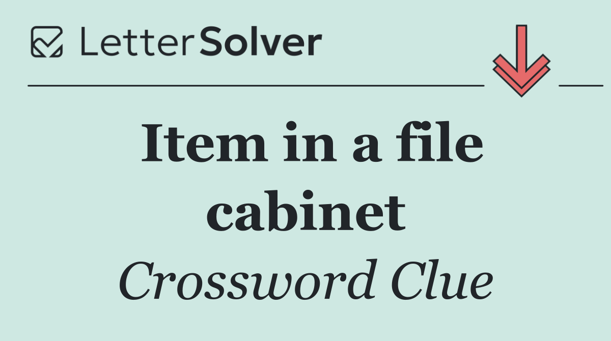 Item in a file cabinet