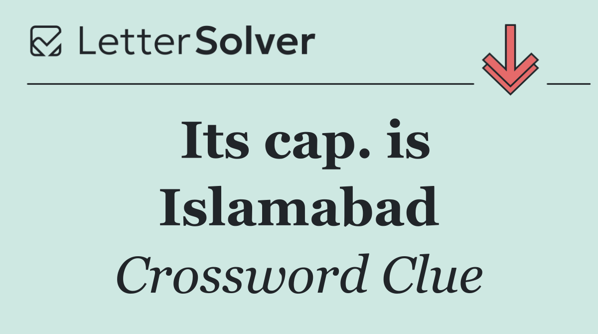 Its cap. is Islamabad