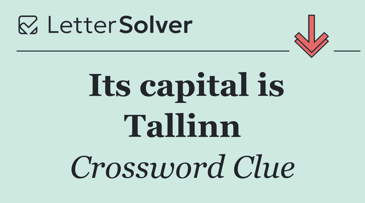 Its capital is Tallinn