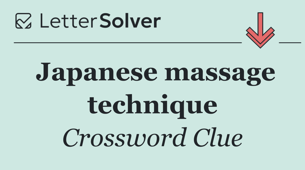 Japanese massage technique