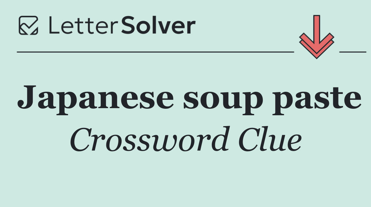 Japanese soup paste