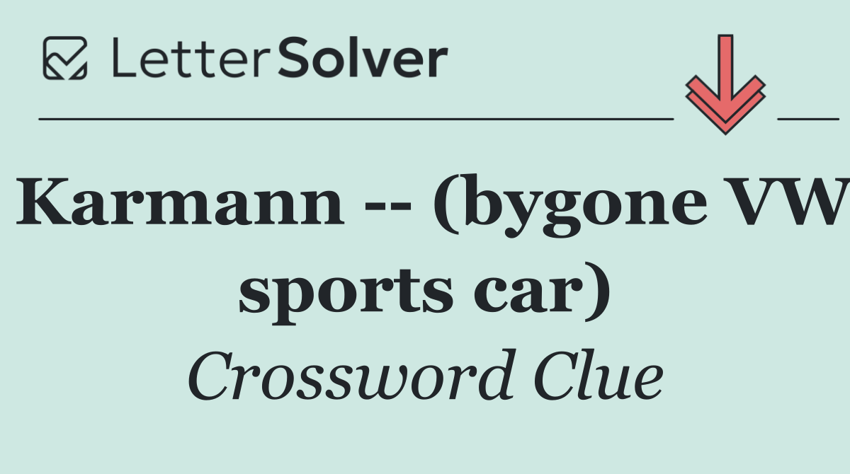 Karmann    (bygone VW sports car)