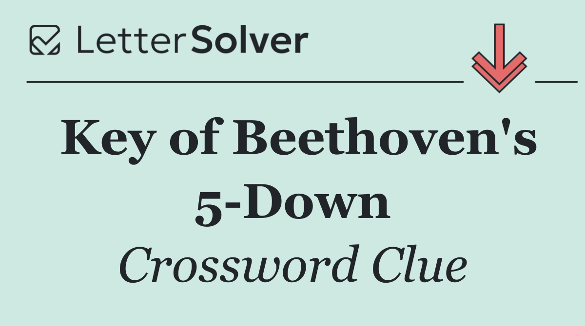 Key of Beethoven's 5 Down