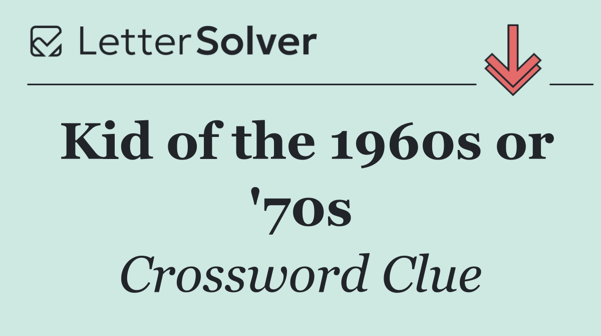 Kid of the 1960s or '70s