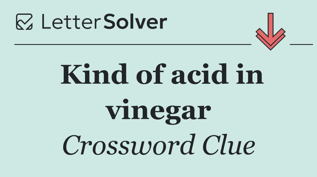 Kind of acid in vinegar