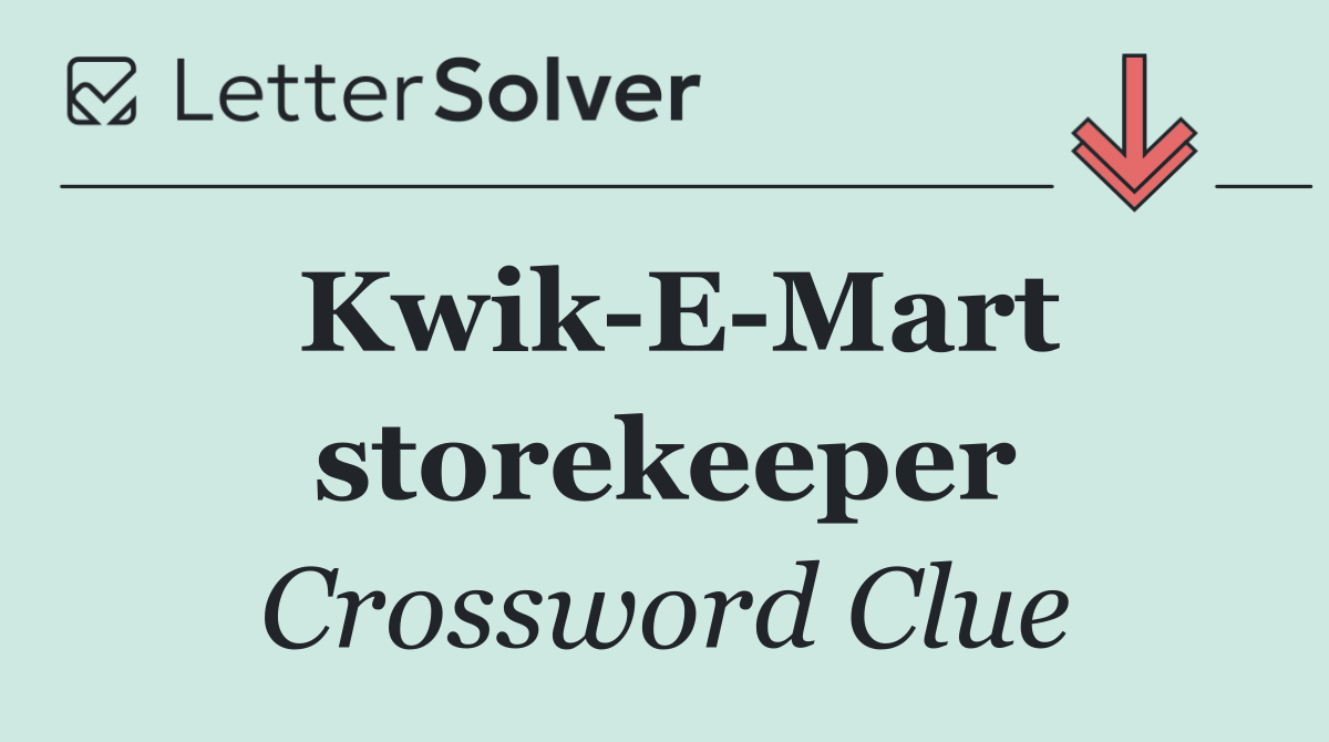 Kwik E Mart storekeeper