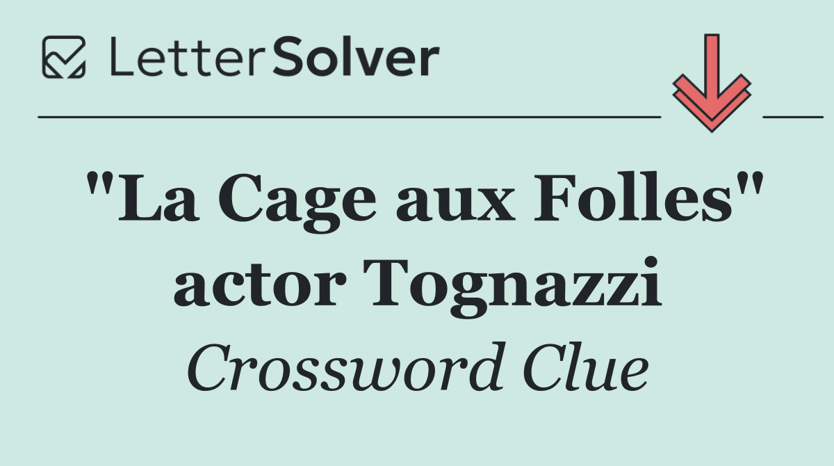 "La Cage aux Folles" actor Tognazzi