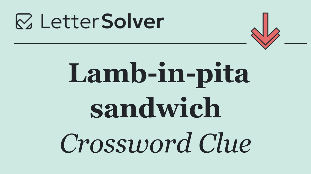 Lamb in pita sandwich