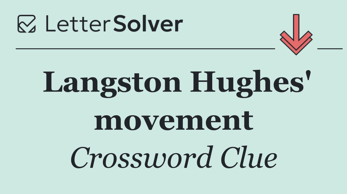 Langston Hughes' movement