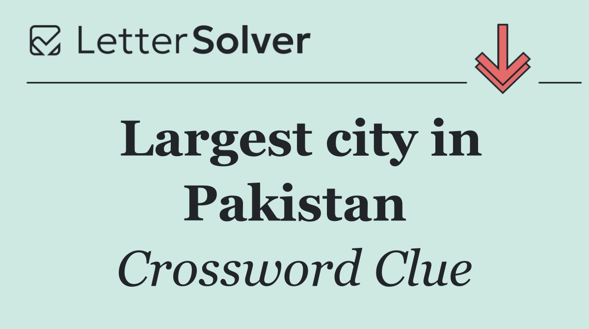 Largest city in Pakistan