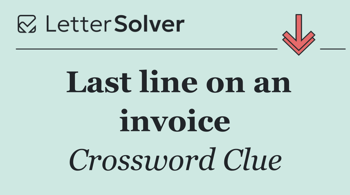 Last line on an invoice