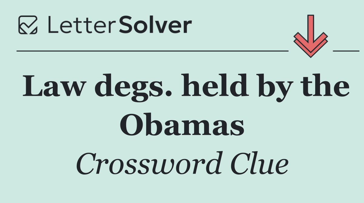 Law degs. held by the Obamas