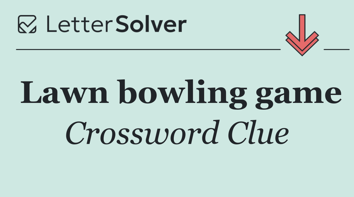 Lawn bowling game