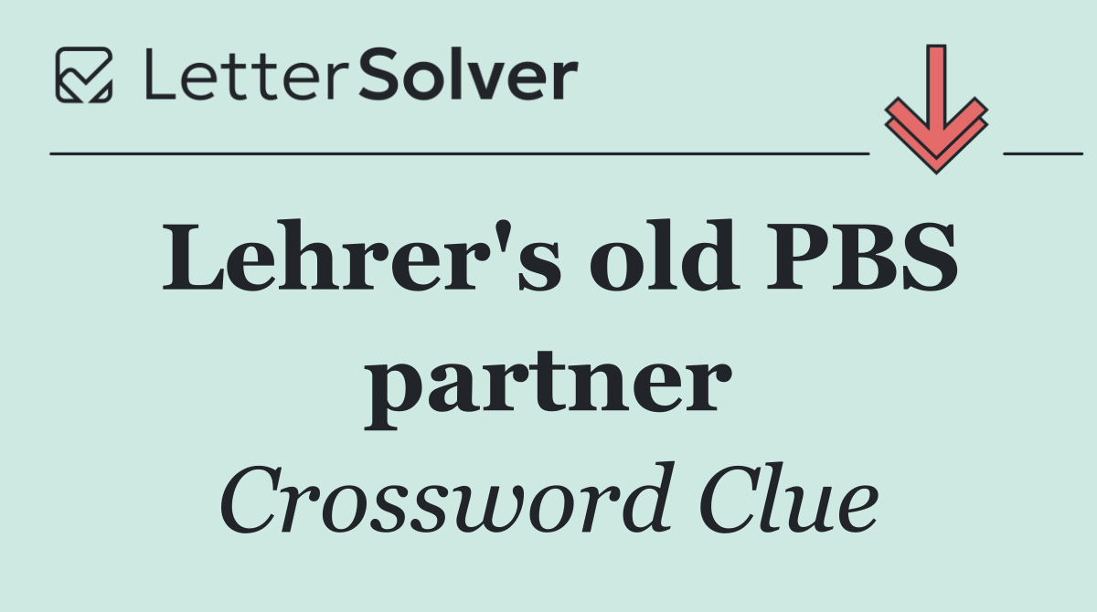 Lehrer's old PBS partner