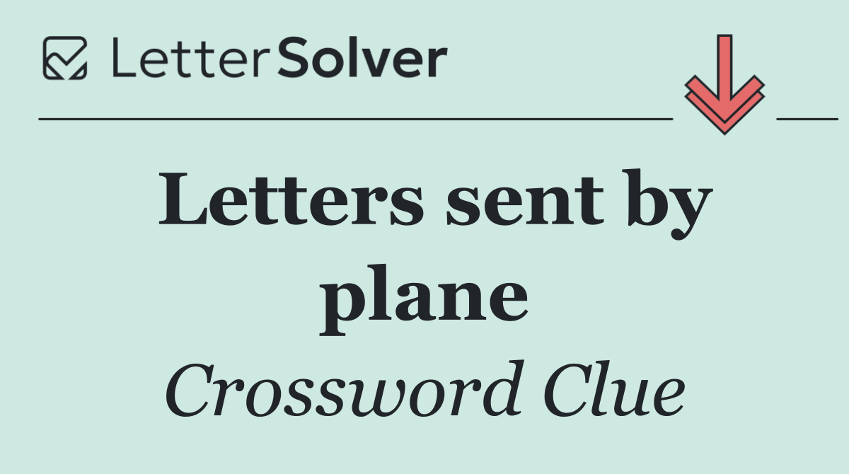 Letters sent by plane
