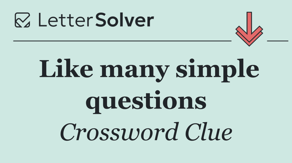 Like many simple questions