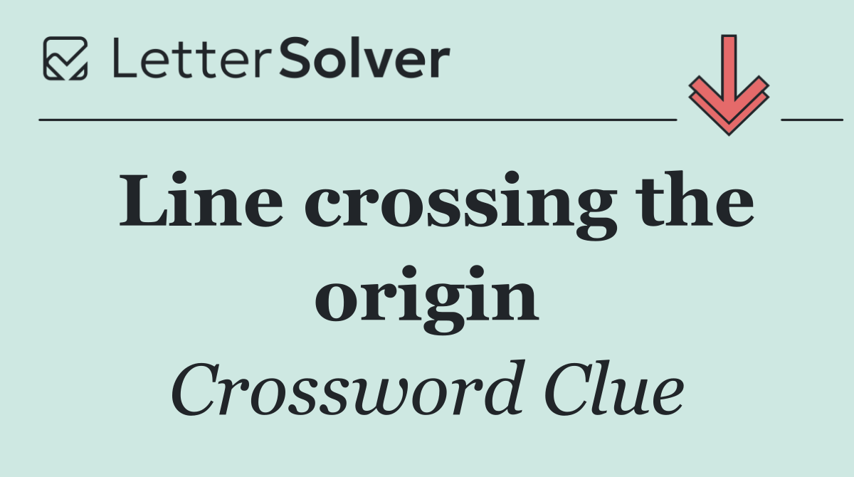 Line crossing the origin