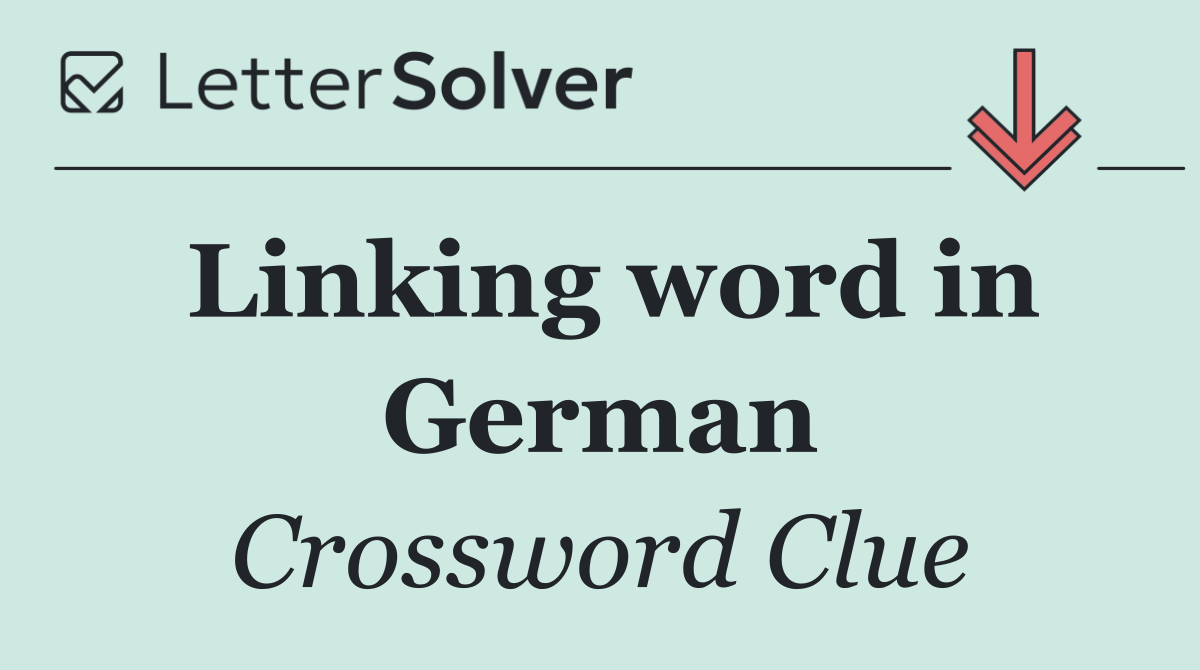 Linking word in German