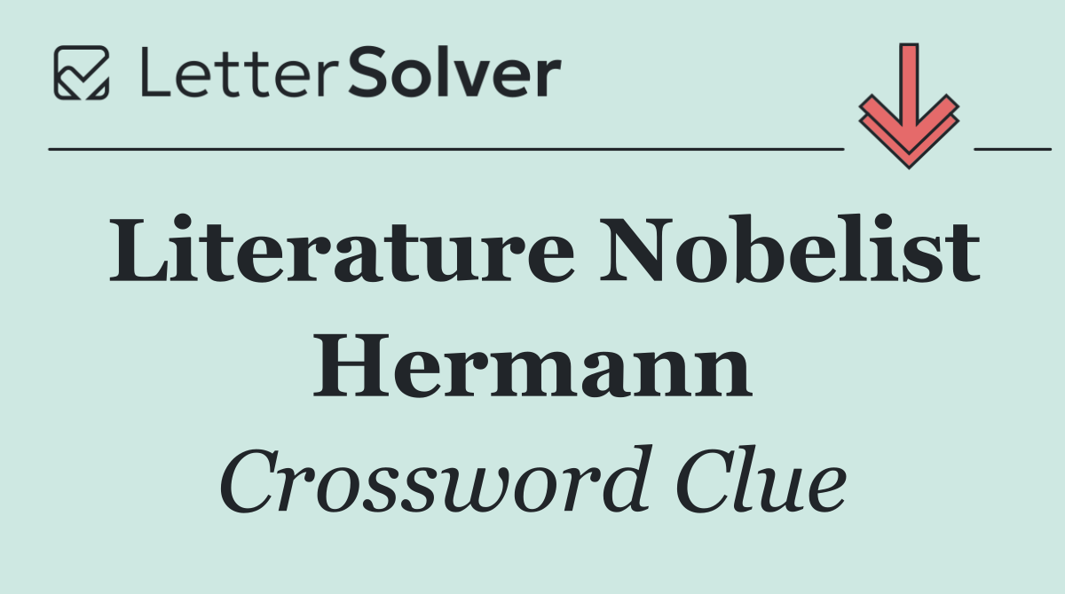 Literature Nobelist Hermann