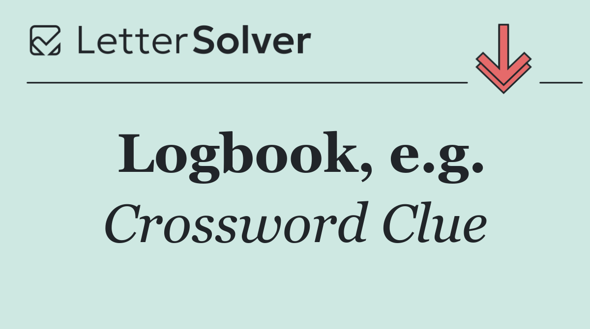 Logbook, e.g.