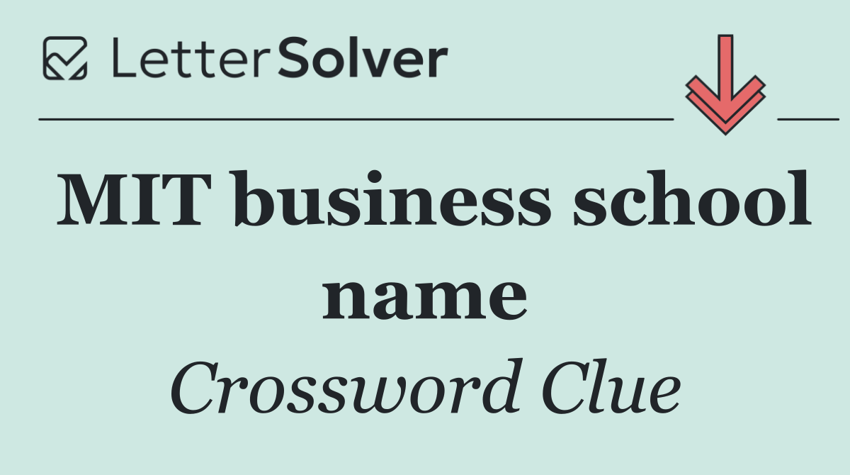 MIT business school name