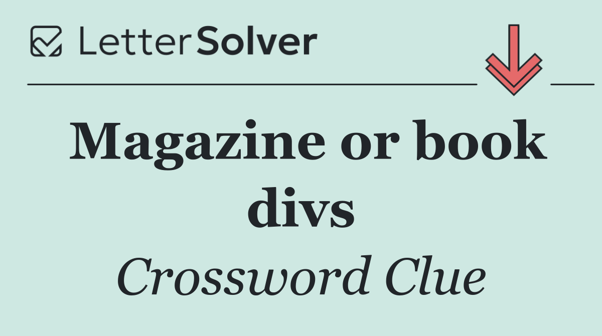 Magazine or book divs