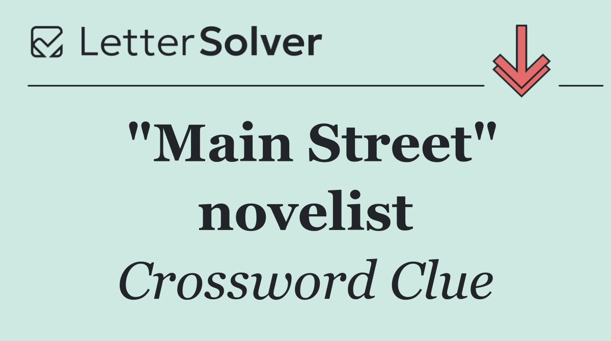 "Main Street" novelist
