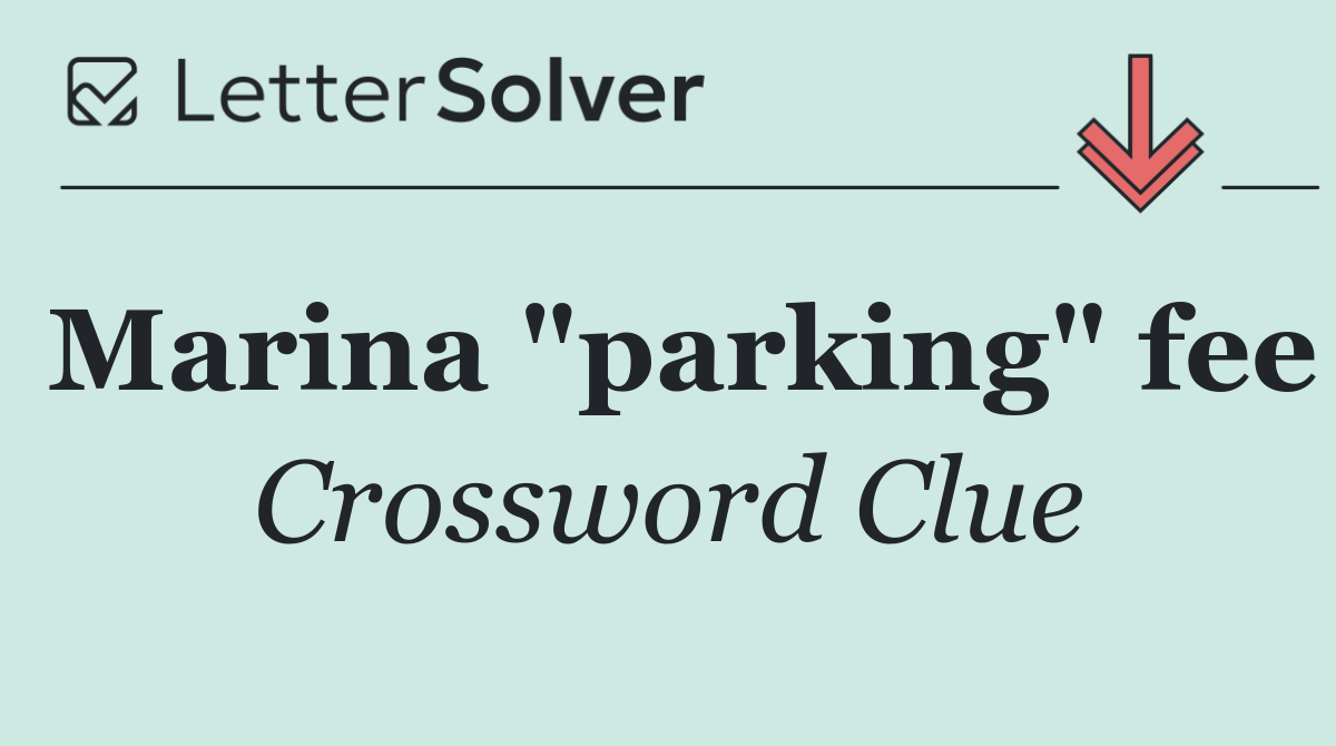 Marina "parking" fee