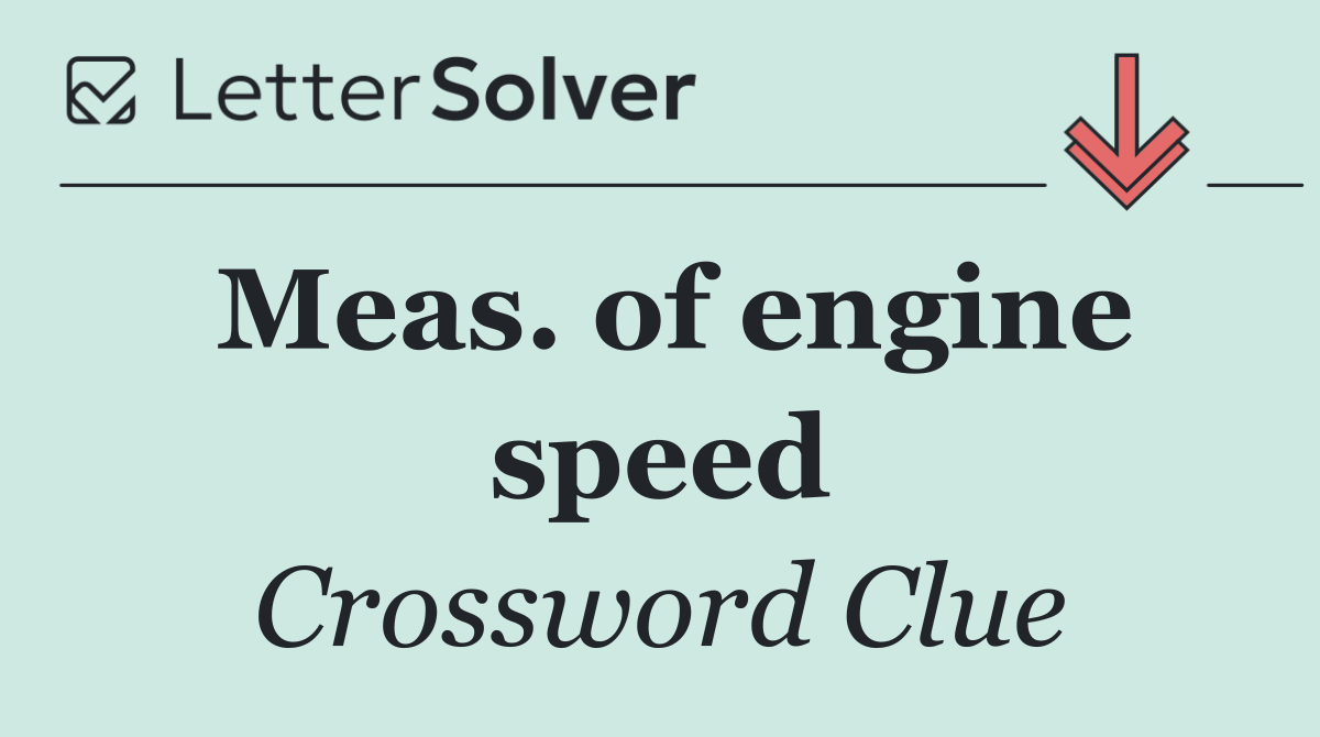 Meas. of engine speed